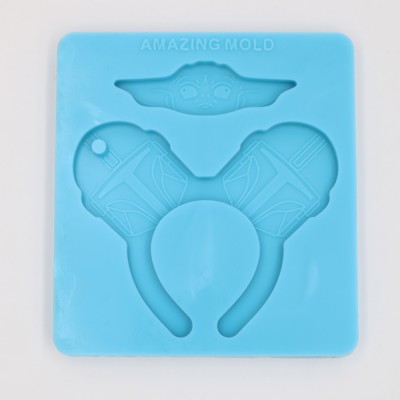 mouse Head Headband EarsKeychain Silicone Mold with Hole