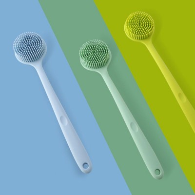 Silicone Bath and Shower Body Scrubber Brush with Extra Long Handle and Ultra Soft Bristles