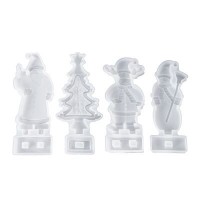 Christmas series Father Christmas silicone Casting Molds for DIY hanging keychain mold